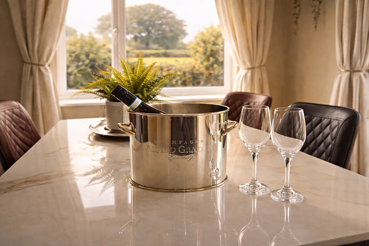 Champagne bucket on dining table